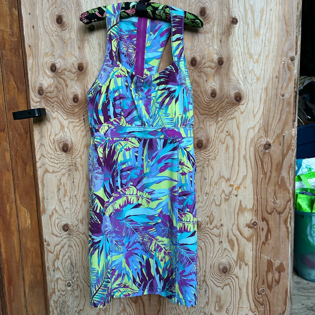 Title Nine Blue And Purple Halter Midi Sundress Resort Wear